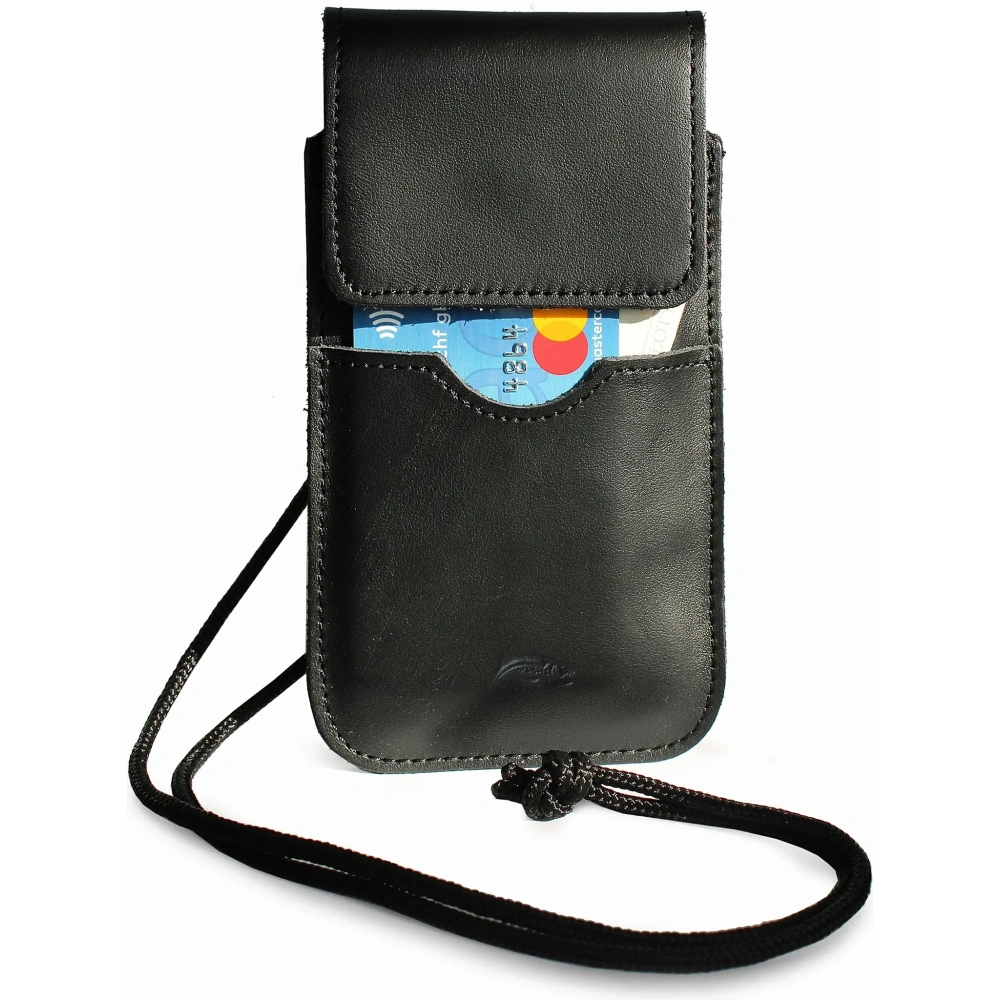 Skórzane etui LURESKO Vissa S na szyję S 144x71x9mm - BLACK