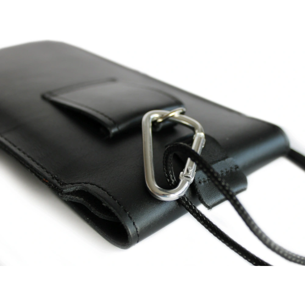 Skórzane etui LURESKO Vissa S na szyję S 144x71x9mm - BLACK