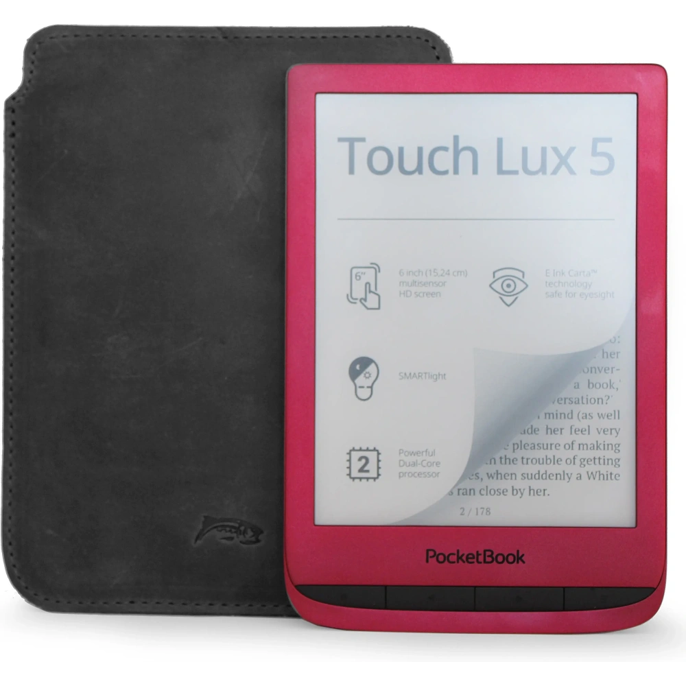 Skórzane etui LURESKO MASTER S na ebook 162x113x9mm (szary vintage)