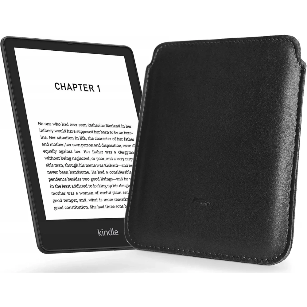 Skórzane etui LURESKO MASTER S na ebook 162x113x9mm (czarny gładki czarna nić)