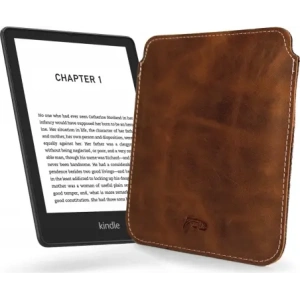Buy LURESKO MASTER S leather case for ebook 162x113x9mm (vintage brown with white thread) - LUR68 - {ean13} - Home Screen Store Europe