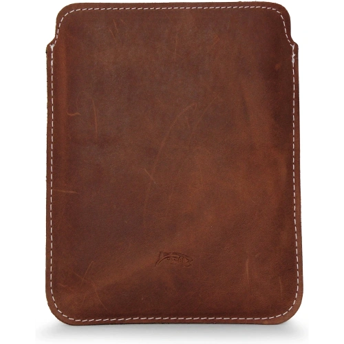 Buy LURESKO MASTER S leather case for ebook 162x113x9mm (vintage brown with white thread) - LUR68 - {ean13} - Home Screen Store Europe