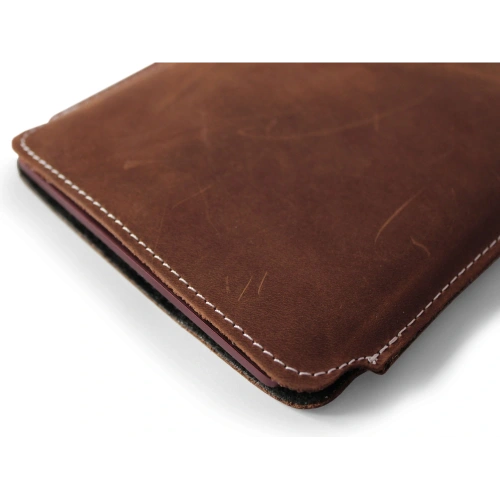Buy LURESKO MASTER S leather case for ebook 162x113x9mm (vintage brown with white thread) - LUR68 - {ean13} - Home Screen Store Europe