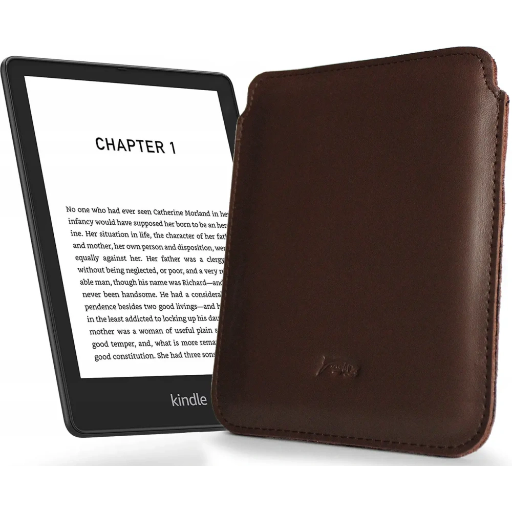 Skórzane etui LURESKO MASTER S na ebook 162x113x9mm (brązowy gładki)