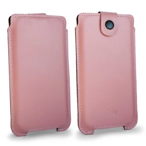 Buy LURESKO SOFIJA XXXL leather case universal with a strap (smooth pink with white thread) - LUR71 - {ean13} - Home Screen Store Europe