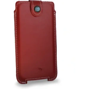Buy LURESKO SOFIJA XXXL leather case universal with strap closure (red smooth with white thread) - LUR73 - {ean13} - Home Screen Store Europe