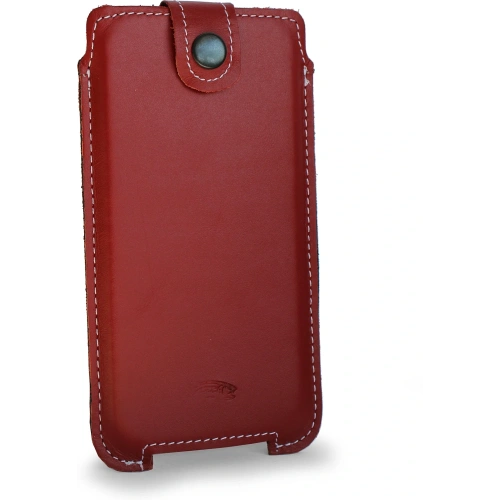 Buy LURESKO SOFIJA XXXL leather case universal with strap closure (red smooth with white thread) - LUR73 - {ean13} - Home Screen Store Europe