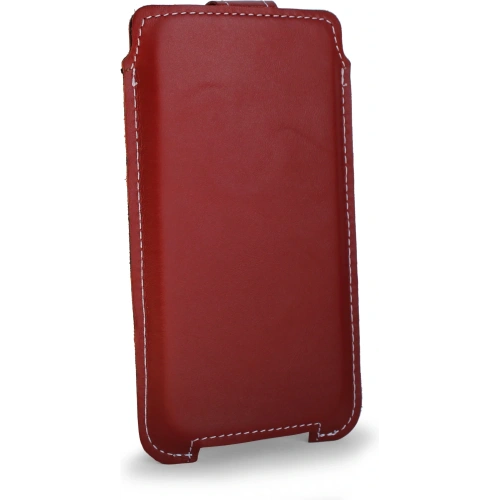 Buy LURESKO SOFIJA XXXL leather case universal with strap closure (red smooth with white thread) - LUR73 - {ean13} - Home Screen Store Europe
