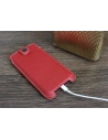 Buy LURESKO SOFIJA XXXL leather case universal with strap closure (red smooth with white thread) - LUR73 - {ean13} - Home Screen Store Europe