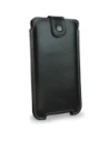 Buy LURESKO SOFIJA XXXL leather case universal with a strap closure (black smooth with white thread) - LUR74 - {ean13} - Home Screen Store Europe