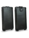 Buy LURESKO SOFIJA XXXL leather case universal with a strap closure (black smooth with white thread) - LUR74 - {ean13} - Home Screen Store Europe