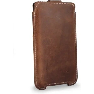 Buy LURESKO SOFIJA XXXL leather case universal with a strap closure (vintage brown with white thread) - LUR75 - {ean13} - Home Screen Store Europe