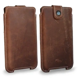 Buy LURESKO SOFIJA XXXL leather case universal with a strap closure (vintage brown with white thread) - LUR75 - {ean13} - Home Screen Store Europe