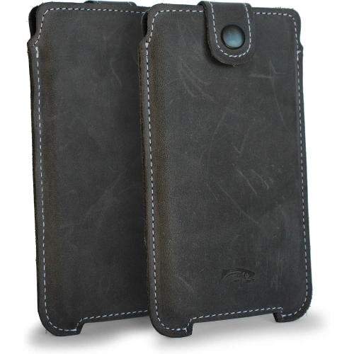 Buy LURESKO SOFIJA XXL leather case universal with a strap (gray vintage with white thread) - LUR76 - {ean13} - Home Screen Store Europe