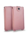Buy LURESKO SOFIJA XXL leather case universal with strap closure (smooth pink with white thread) - LUR77 - {ean13} - Home Screen Store Europe