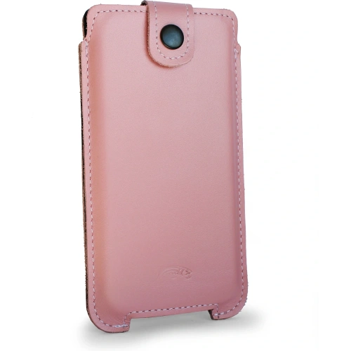 Buy LURESKO SOFIJA XXL leather case universal with strap closure (smooth pink with white thread) - LUR77 - {ean13} - Home Screen Store Europe