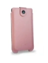 Buy LURESKO SOFIJA XXL leather case universal with strap closure (smooth pink with white thread) - LUR77 - {ean13} - Home Screen Store Europe