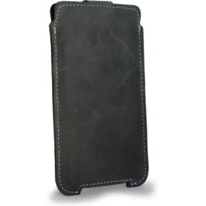 Buy LURESKO SOFIJA XXL leather case universal with a strap (gray vintage with white thread) - LUR76 - {ean13} - Home Screen Store Europe