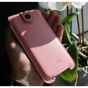 Kup LURESKO SOFIJA XXL Ledertasche universal mit Riemenschluss (glatt rosa mit weißen Nähten) - LUR77 - {ean13} - Sklep Home Screen