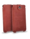 LURESKO SOFIJA XXL leather case universal with strap closure (red vintage white thread)