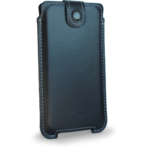 Buy LURESKO SOFIJA XXL leather case universal with strap closure (navy blue smooth with white thread) - LUR78 - {ean13} - Home Screen Store Europe
