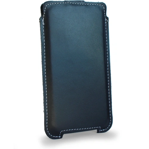 Buy LURESKO SOFIJA XXL leather case universal with strap closure (navy blue smooth with white thread) - LUR78 - {ean13} - Home Screen Store Europe