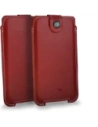 LURESKO SOFIJA XXL leather case universal with a strap (red smooth with white thread)