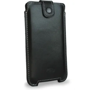 Buy LURESKO SOFIJA XXL leather case universal with strap closure (black smooth with white thread) - LUR81 - {ean13} - Home Screen Store Europe