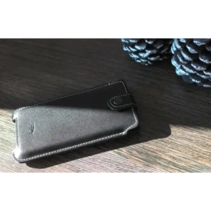 Kup LURESKO SOFIJA XXL Ledertasche universal mit Riemenverschluss (schwarz glatt mit weißem Faden) - LUR81 - {ean13} - Sklep Home Screen