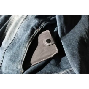Kup LURESKO SOFIJA XXL Ledertasche universal mit Riemenverschluss (schwarz glatt mit weißem Faden) - LUR81 - {ean13} - Sklep Home Screen