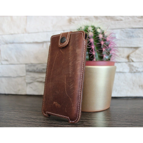 Kup LURESKO SOFIJA XXL Ledertasche universal mit Riemenverschluss (schwarz glatt mit weißem Faden) - LUR81 - {ean13} - Sklep Home Screen