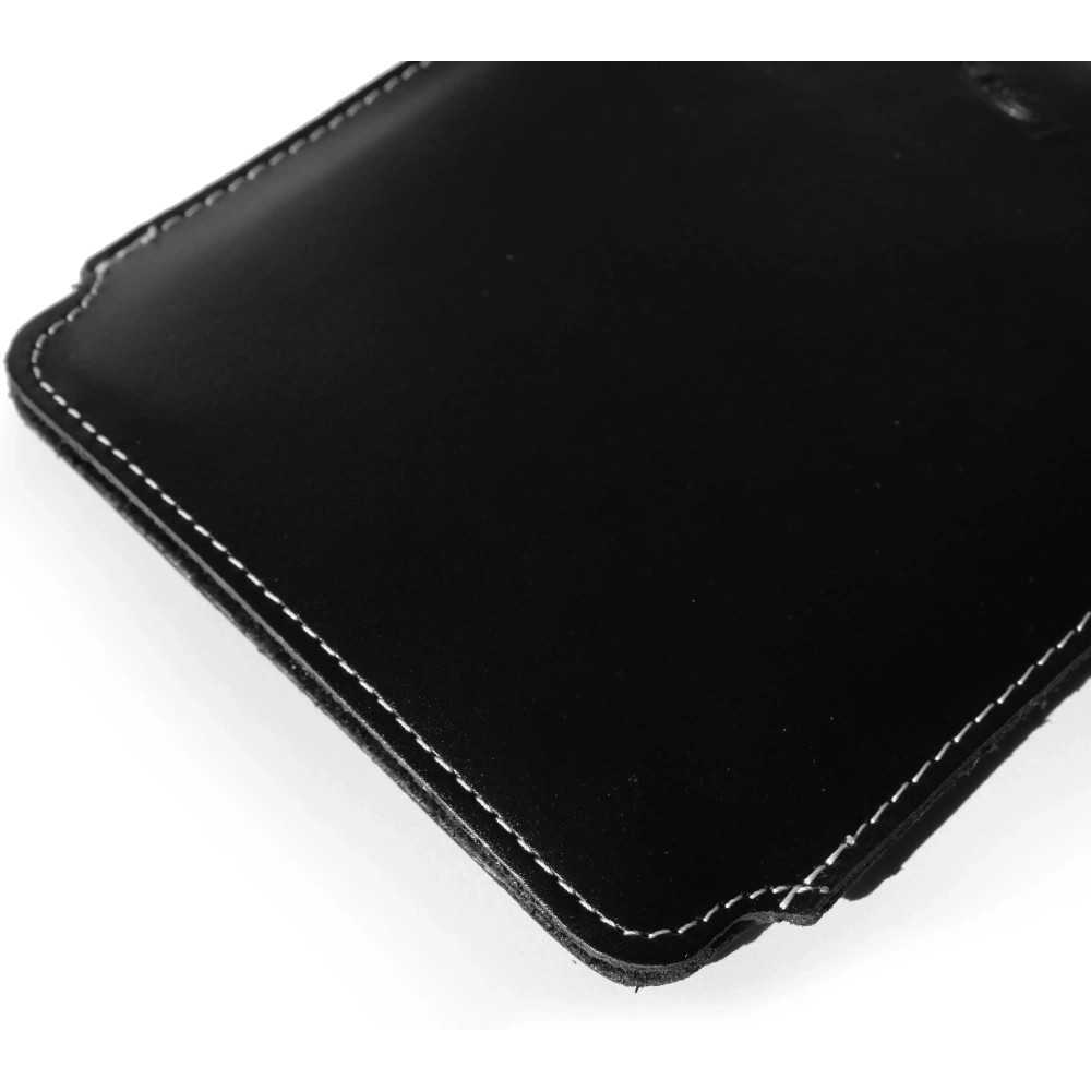 Skórzane etui LURESKO MASTER L na ebook 198x139x9mm (czarny gładki biała nić) (INK)