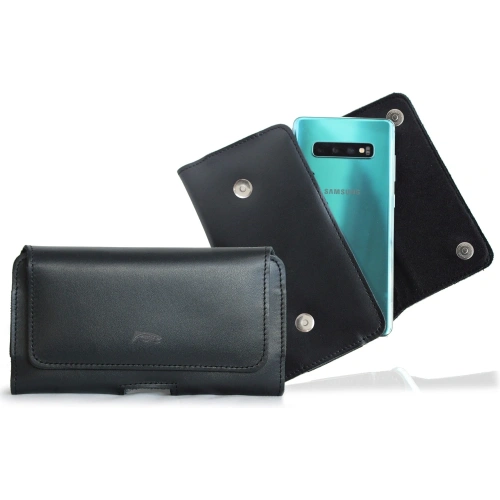 Kup LURESKO SUNNE XL Lederholster für Gürtel 165x82x12 (flacher Magnet) (schwarz glattes Leder mit schwarzem Faden) - LUR96 - {ean13} - Sklep Home Screen