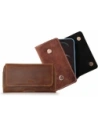 LURESKO SUNNE XL leather holster for belt 165x82x12 (flat magnet) (vintage brown white thread)
