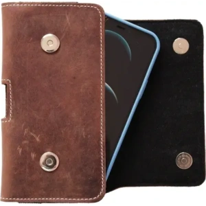 Kup LURESKO SUNNE XL Lederholster für Gürtel 165x82x12 (flacher Magnet) (vintage Braun mit weißem Faden) - LUR97 - {ean13} - Sklep Home Screen
