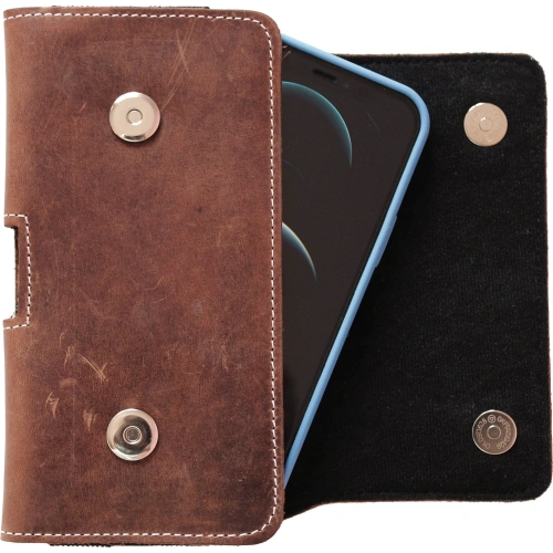 Kup LURESKO SUNNE XL Lederholster für Gürtel 165x82x12 (flacher Magnet) (vintage Braun mit weißem Faden) - LUR97 - {ean13} - Sklep Home Screen