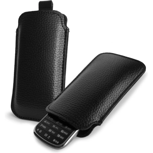 Buy LURESKO SLEEVE XS leather slip case for small phones / feature phones 119mm x 53mm (black) - LUR99 - {ean13} - Home Screen Store Europe
