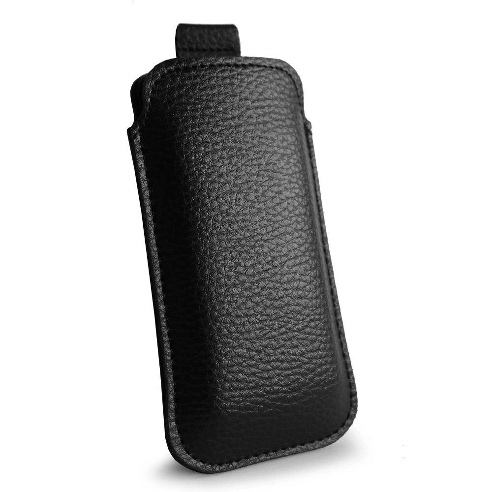 Skórzane etui wsuwane LURESKO SLEEVE XS na małe telefony / telefony klawiszowe 119mm x 53mm (czarny)