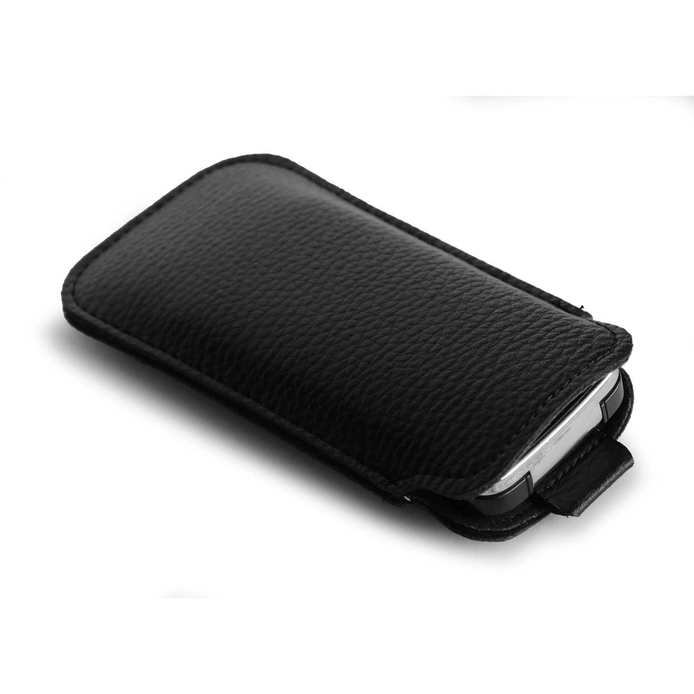 Skórzane etui wsuwane LURESKO SLEEVE XS na małe telefony / telefony klawiszowe 119mm x 53mm (czarny)