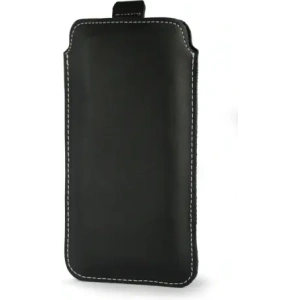 Buy LURESKO NEW LILLA XXXL leather slipcase slipcase for phone 6.5' - 6.9' (black smooth with white thread) - LUR100 - {ean13} - Home Screen Store Europe