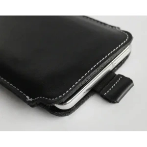 Buy LURESKO NEW LILLA XXXL leather slipcase slipcase for phone 6.5' - 6.9' (black smooth with white thread) - LUR100 - {ean13} - Home Screen Store Europe