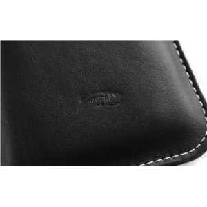 Buy LURESKO NEW LILLA XXXL leather slipcase slipcase for phone 6.5' - 6.9' (black smooth with white thread) - LUR100 - {ean13} - Home Screen Store Europe