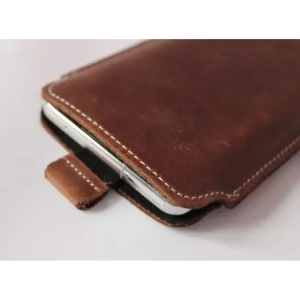 Buy LURESKO NEW LILLA XXXL leather slipcase slipcase for phone 6.5' - 6.9' (vintage brown with white thread) - LUR101 - {ean13} - Home Screen Store Europe