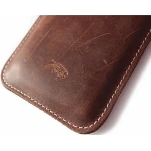 Buy LURESKO NEW LILLA XXXL leather slipcase slipcase for phone 6.5' - 6.9' (vintage brown with white thread) - LUR101 - {ean13} - Home Screen Store Europe