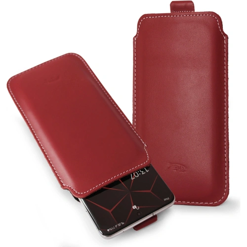 Kup LURESKO NEUES LILLA XXXL Leder-Schutzhülle für Telefon 6,5' - 6,9' (glattes Rot mit weißen Nähten) - LUR102 - {ean13} - Sklep Home Screen