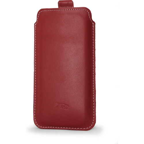 Buy LURESKO NEW LILLA XXXL leather slip case for phone 6.5' - 6.9' (smooth red with white thread) - LUR102 - {ean13} - Home Screen Store Europe