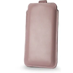 Buy LURESKO NEW LILLA XXXL leather slipcase for phone 6.5' - 6.9' (smooth pink with white thread) - LUR103 - {ean13} - Home Screen Store Europe