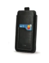 Kup LURESKO NEW ASTER XXXL husă universală din piele cu o buclă pentru curea pentru telefoane de 6.5' - 6.9' (neagră netedă cu fir alb) - LUR104 - {ean13} - Sklep Home Screen