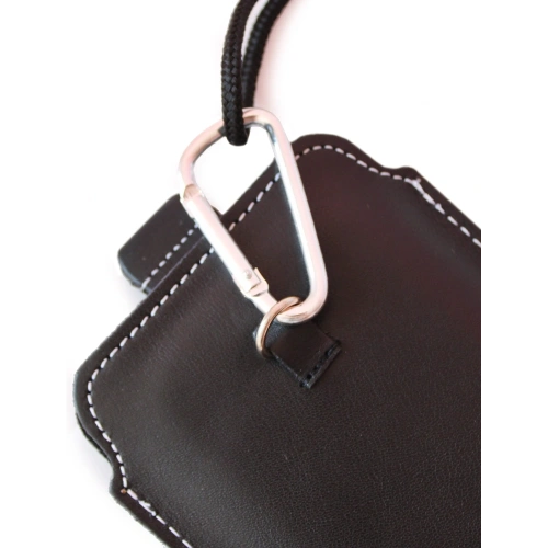 Buy LURESKO NEW ASTER XXXL universal leather case with a loop for a strap for phones 6.5' - 6.9' (black smooth with white thread) - LUR104 - {ean13} - Home Screen Store Europe
