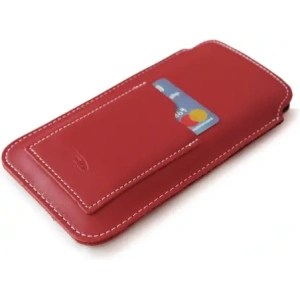 Buy LURESKO NEW ASTER XXXL universal leather case with a loop for a strap for phone sizes 6.5' - 6.9' (red with white thread) - LUR106 - {ean13} - Home Screen Store Europe